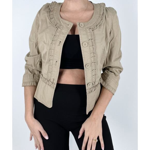 Ann Taylor LOFT Petites Khaki Quarter Sleeve Jacket Size 4P - Picture 1 of 4